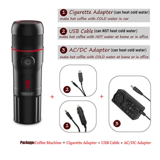 (image for) [EU/US/AE Direct] HiBREW H4 Multifunctional Portable Coffee Machine Adapter & Storage Bag & Foldable Holder Compatible with NS Capsules DG Capsules & Ground Coffee for Outdoor Activities