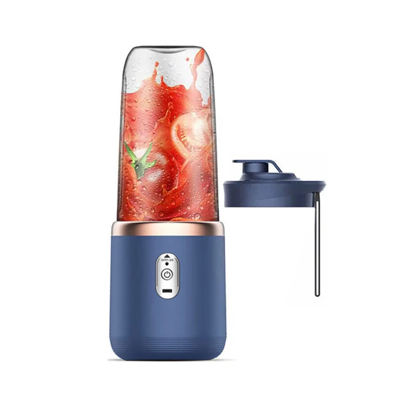 (image for) Portable USB Smoothie Blender Cup With 6 Blades 400ml Wireless Mini Charging Fruit Juicer And Food Blender With Ice Crushing Cup